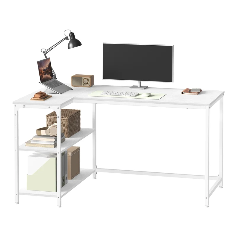 Eckschreibtisch in L Form mit Stauraum für Homeoffice