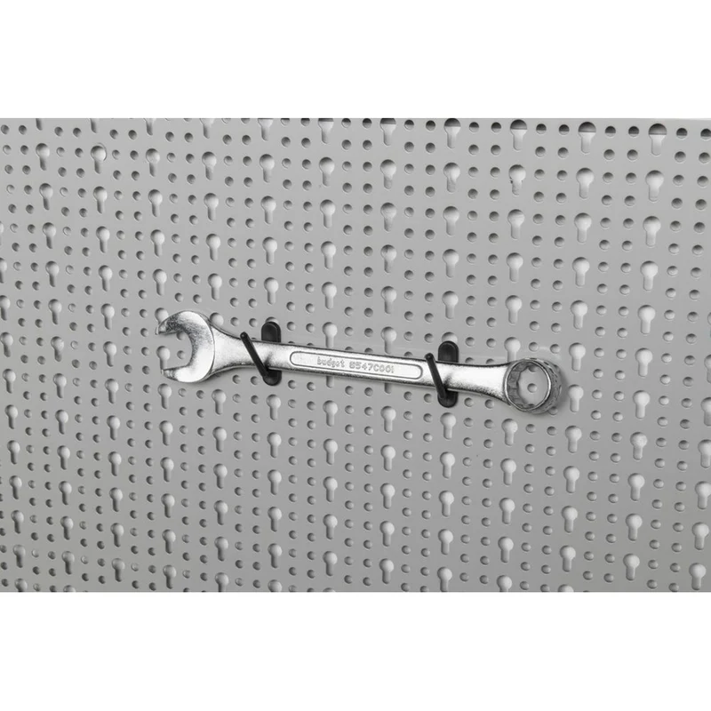 KREHER XL Lochwand mit Hakensortiment 52tlg. in Hellgrau (Größe wählbar)