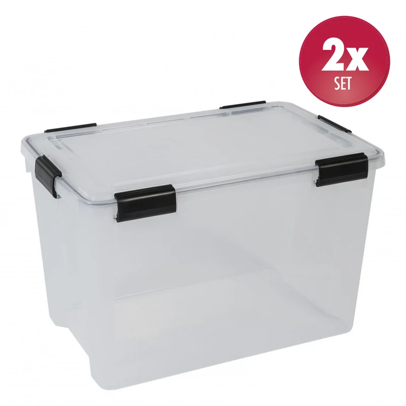 2 x Box mit Dichtung Maße 70 Liter Volumen