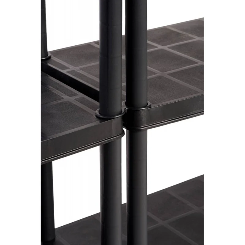 Set: 4 x PRIMO - Kunststoffregal 12 Zoll (Schwarz)