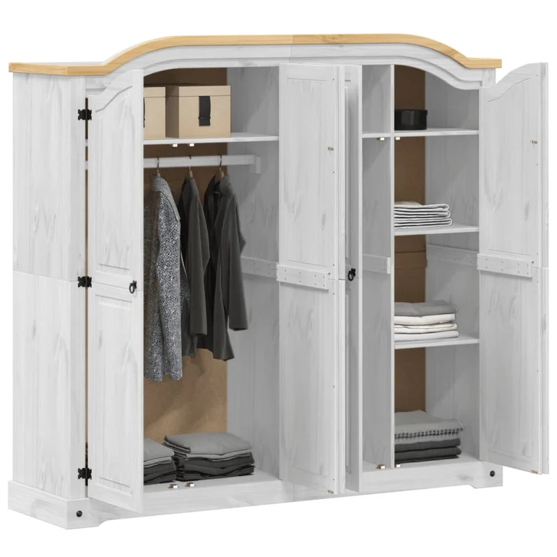 Klassischer Holzschrank "Corona" aus massiver Kiefer