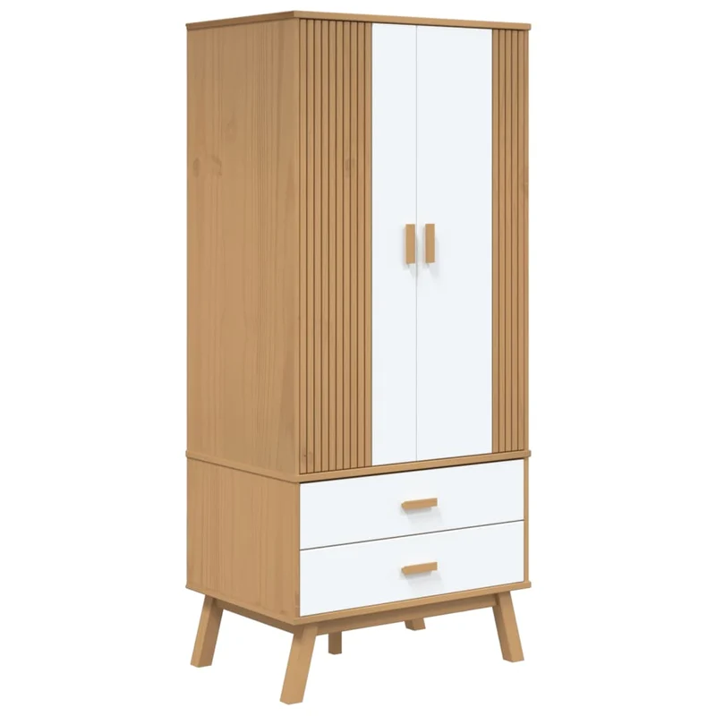 Holz-Kleiderschrank im skandinavischen Design, 2-türig