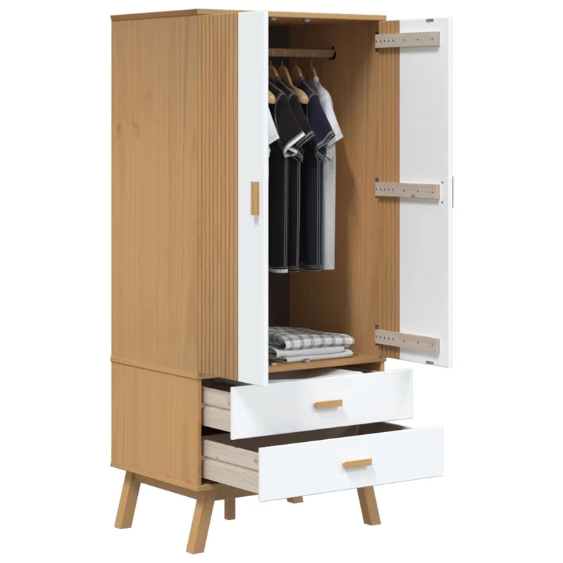 Holz-Kleiderschrank im skandinavischen Design, 2-türig