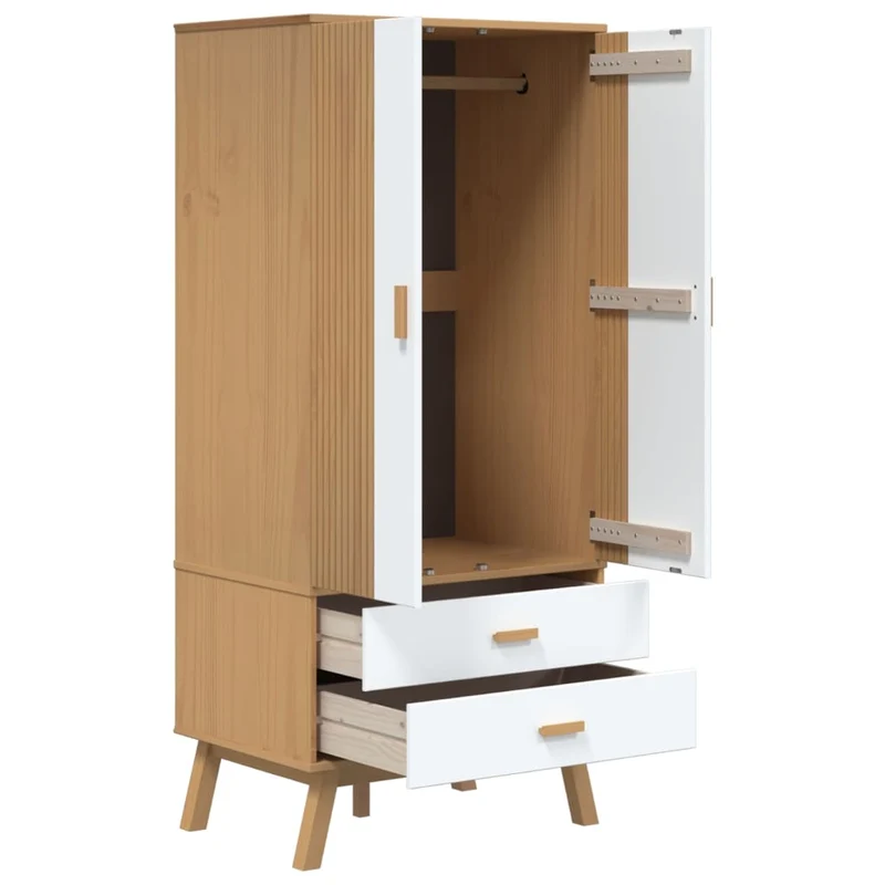 Holz-Kleiderschrank im skandinavischen Design, 2-türig