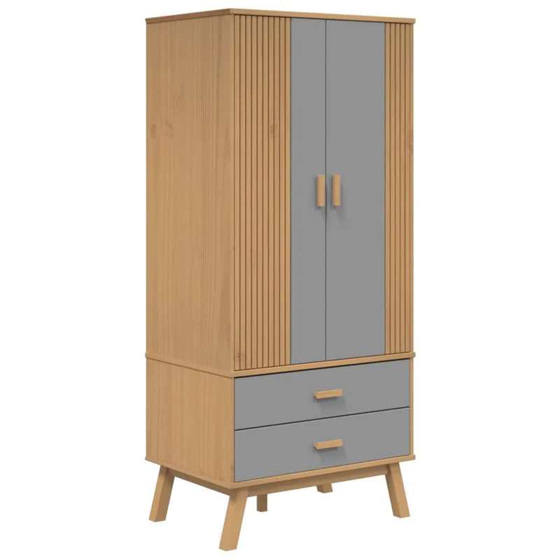 Holz-Kleiderschrank im skandinavischen Design, 2-türig