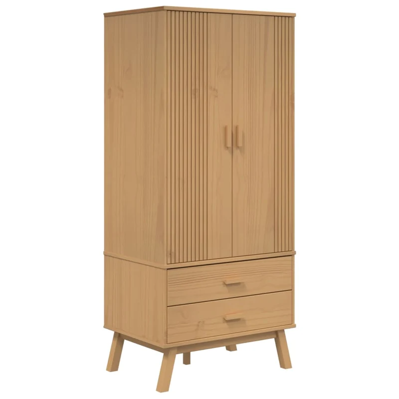 Holz-Kleiderschrank im skandinavischen Design, 2-türig
