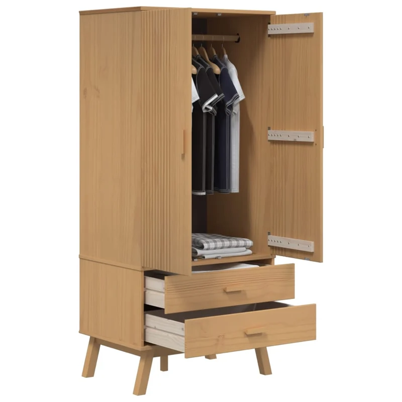 Holz-Kleiderschrank im skandinavischen Design, 2-türig