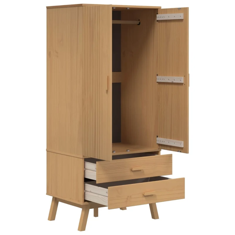 Holz-Kleiderschrank im skandinavischen Design, 2-türig