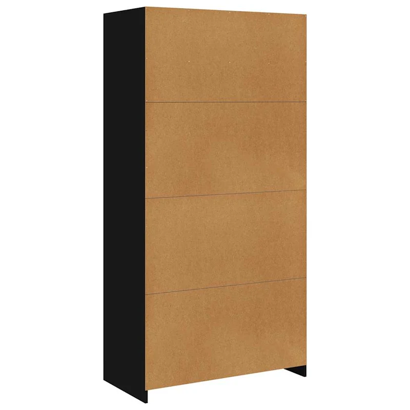 Offener Kleiderschrank mit Fächern und Kleiderstange