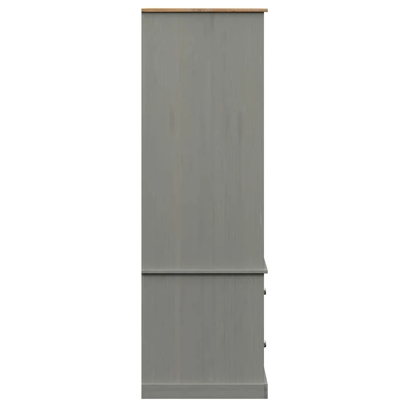 Massivholz Kleiderschrank mit Jalousie-Design, 2-türig