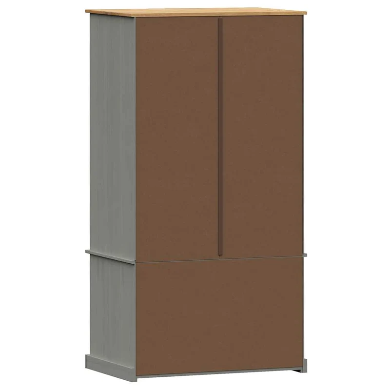 Massivholz Kleiderschrank mit Jalousie-Design, 2-türig