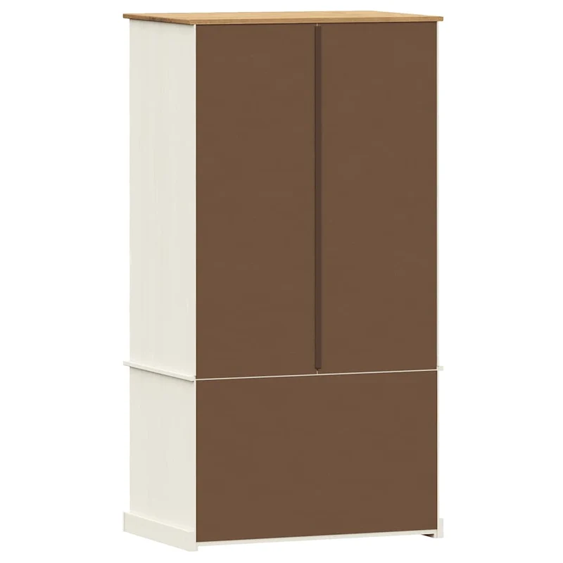 Massivholz Kleiderschrank mit Jalousie-Design, 2-türig