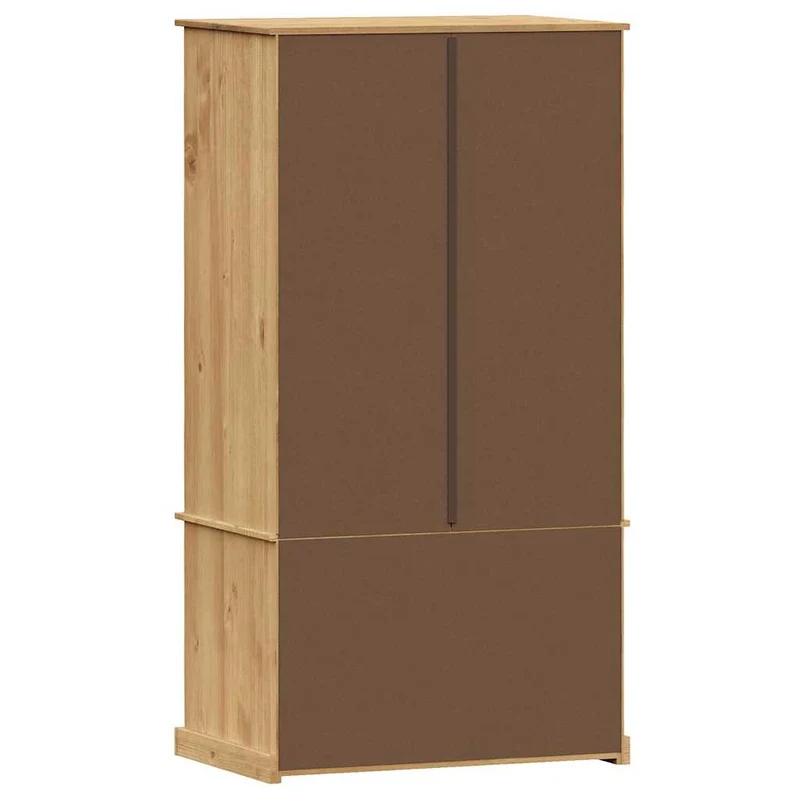Massivholz Kleiderschrank mit Jalousie-Design, 2-türig