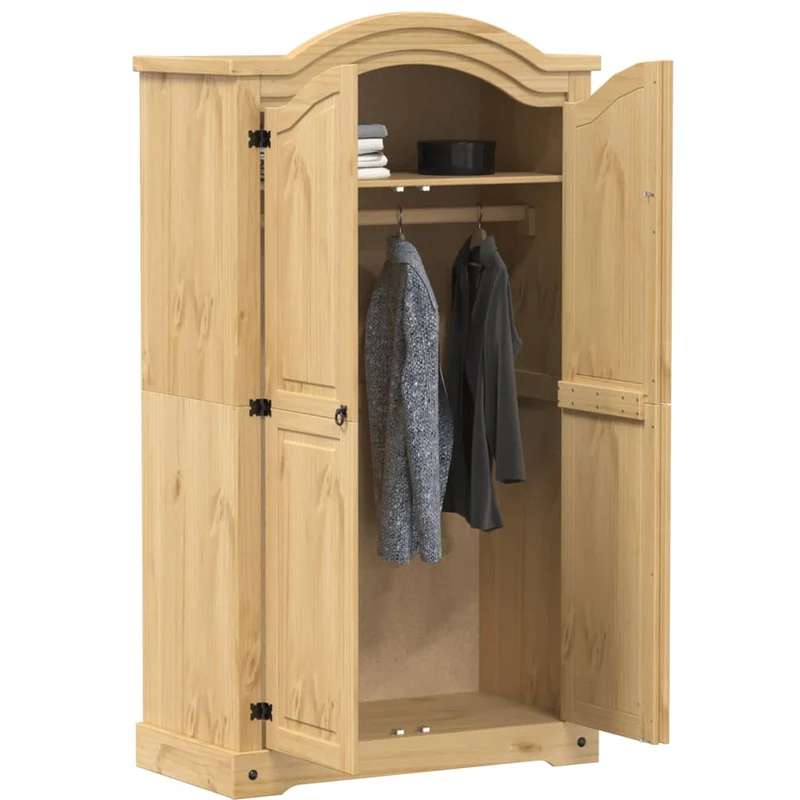 Klassischer Kleiderschrank "Corona" aus Kiefer, 2-türig