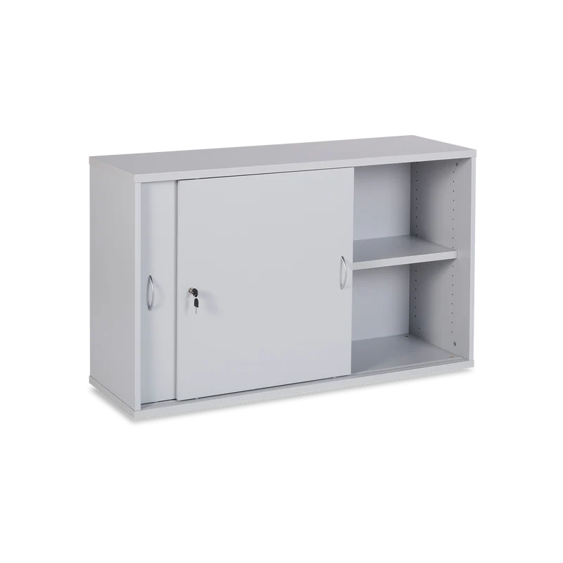 Schiebetürenschrank aus Holz – 2 OH – Grau
