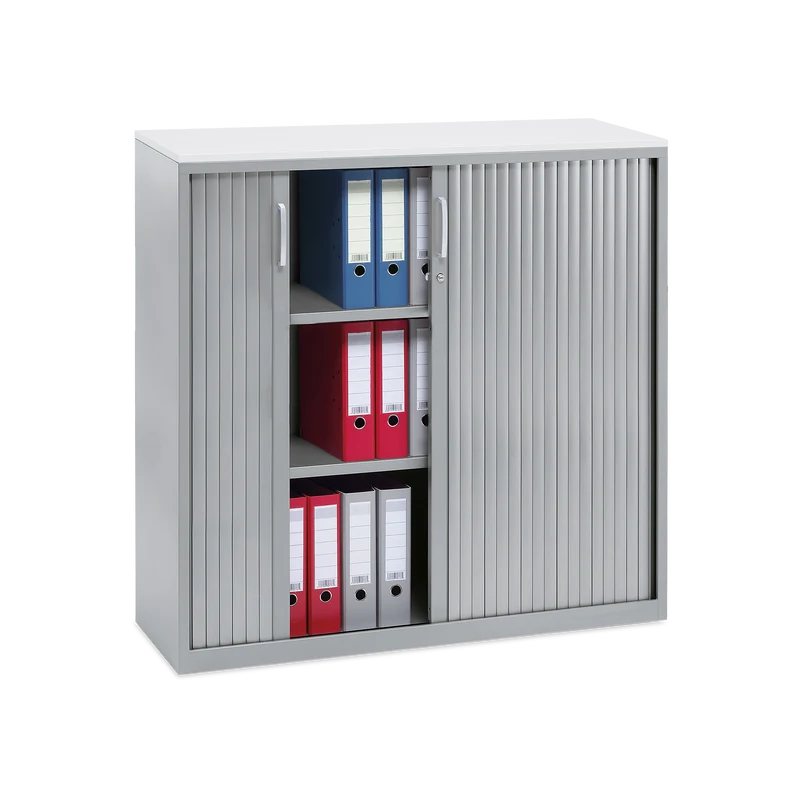 Rollladenschrank aus Stahl-/Holzkombination
