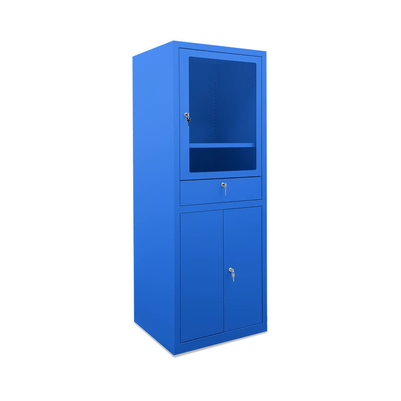 Computerschrank (Abschließbar) in Enzianblau