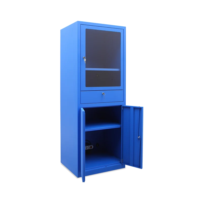 Computerschrank (Abschließbar) in Enzianblau