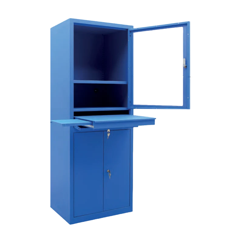 Computerschrank (Abschließbar) in Enzianblau