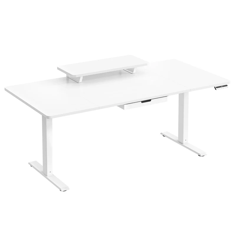Höhenverstellbarer Schreibtisch mit Monitorständer und USB