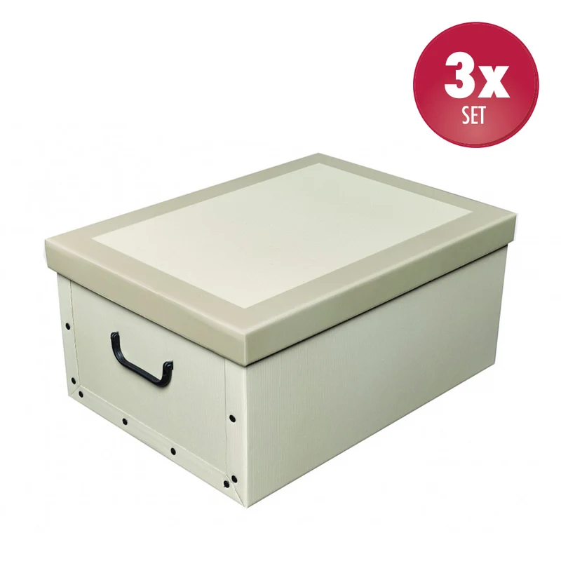 Set: 3 x Dekokarton - Motiv: Classic White