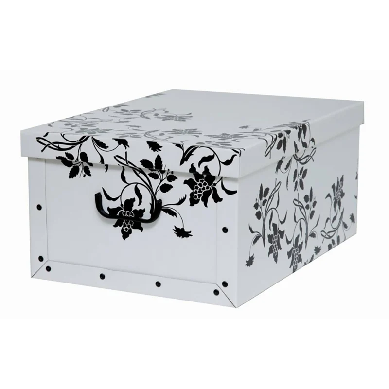 Set: 3 x Dekokarton - Motive: Barock Schwarz, Weiss, Grau