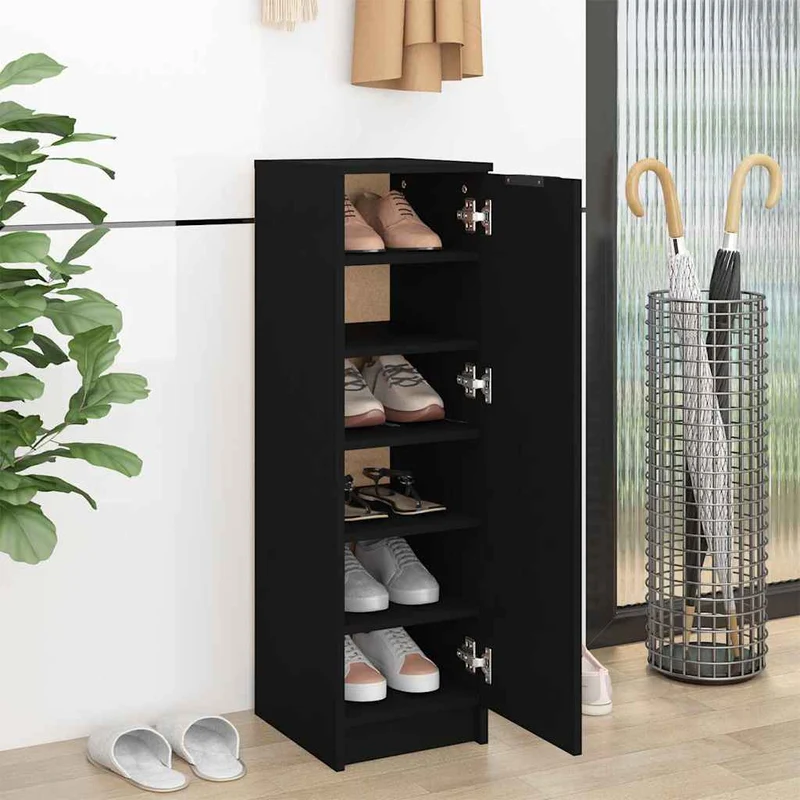 Schlanker Schuhschrank mit 6 Fächern, 30 x 100 cm
