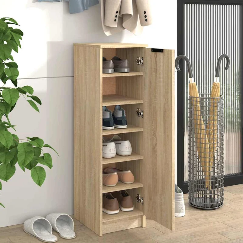 Schlanker Schuhschrank mit 6 Fächern, 30 x 100 cm