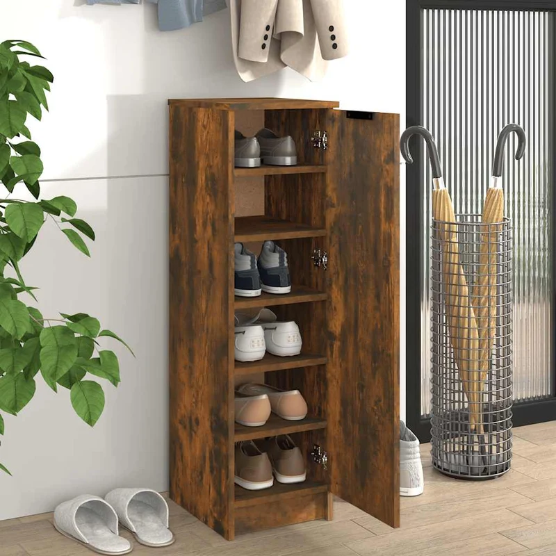 Schlanker Schuhschrank mit 6 Fächern, 30 x 100 cm