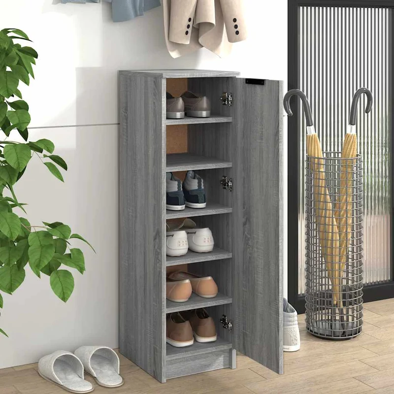 Schlanker Schuhschrank mit 6 Fächern, 30 x 100 cm