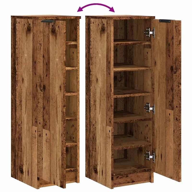Schlanker Schuhschrank mit 6 Fächern, 30 x 100 cm