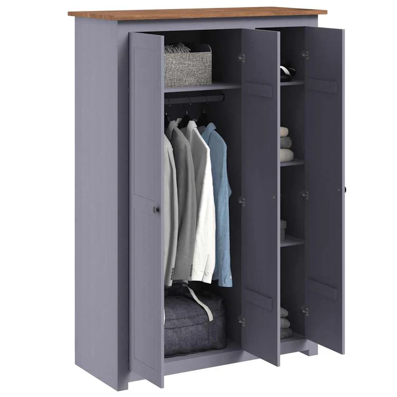 Massivholz Kleiderschrank mit viel Platz, 3-türig
