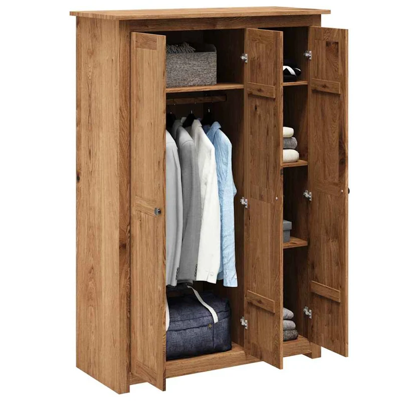 Massivholz Kleiderschrank mit viel Platz, 3-türig