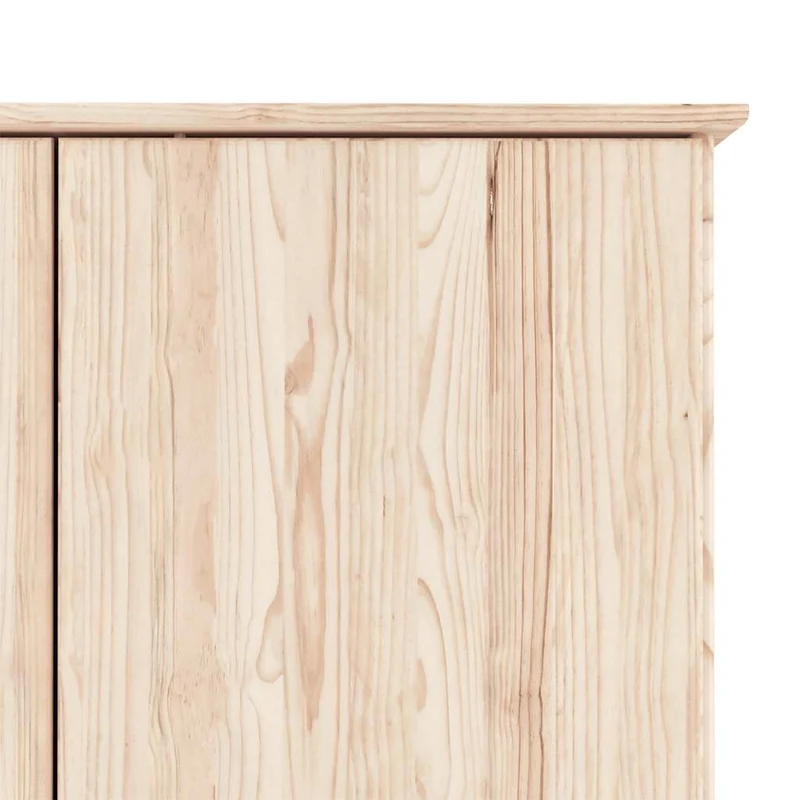 Kleiderschrank aus massivem Kiefernholz, 2-türig mit Schubladen