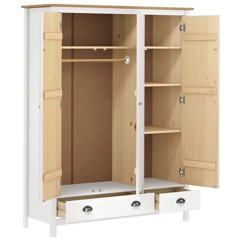 Moderner Kleiderschrank aus Kiefernholz, 3-türig