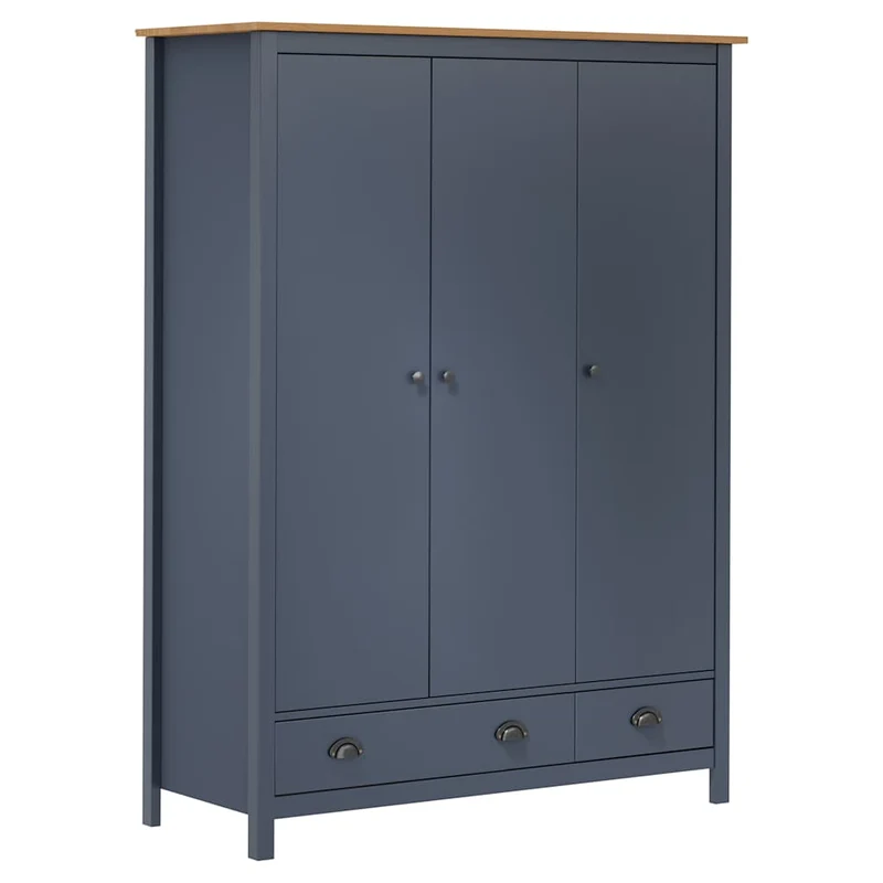 Moderner Kleiderschrank aus Kiefernholz, 3-türig