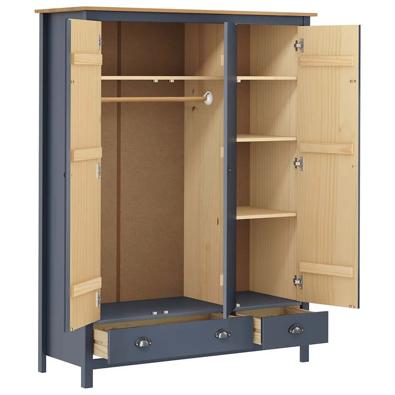 Moderner Kleiderschrank aus Kiefernholz, 3-türig
