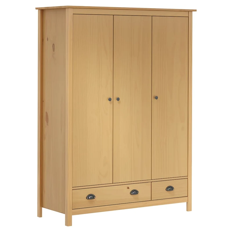 Moderner Kleiderschrank aus Kiefernholz, 3-türig