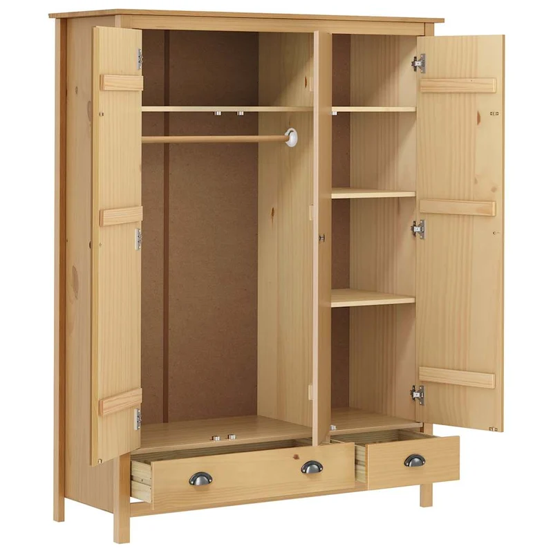 Moderner Kleiderschrank aus Kiefernholz, 3-türig