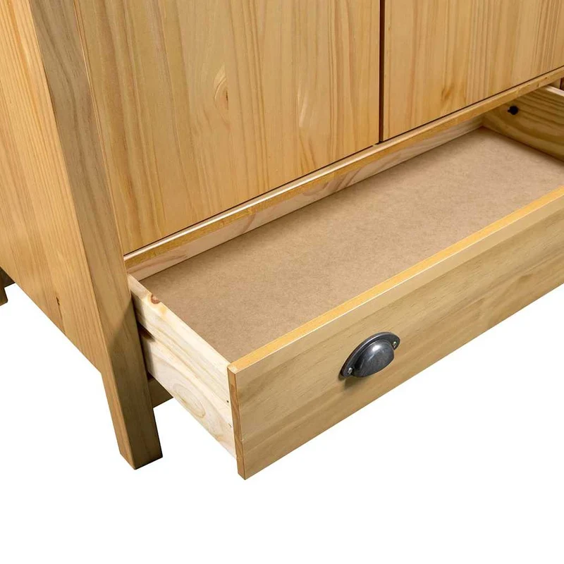 Moderner Kleiderschrank aus Kiefernholz, 3-türig