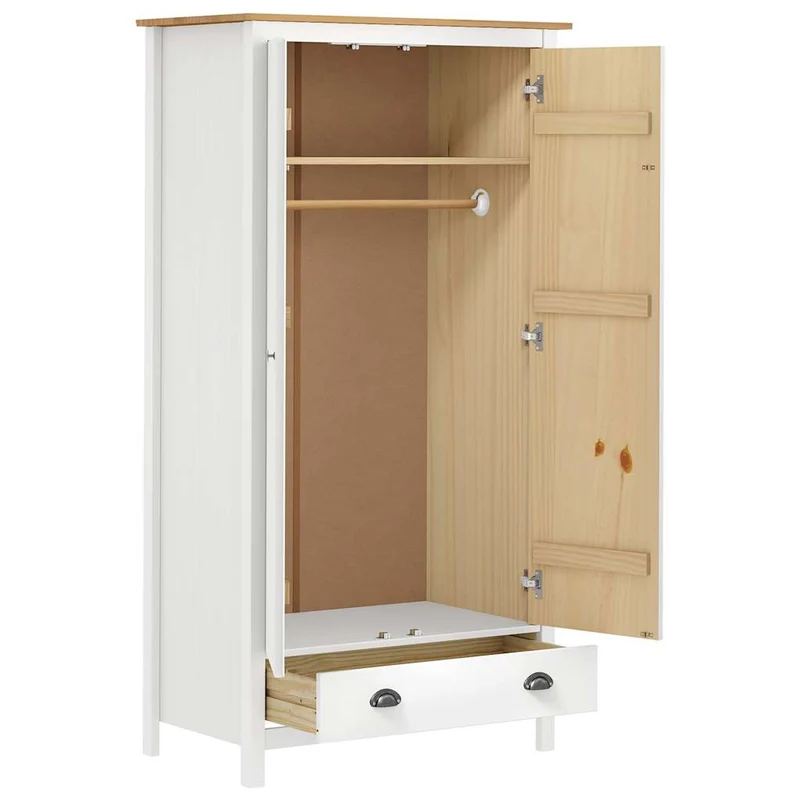 Moderner Kleiderschrank aus Kiefernholz, 2-türig