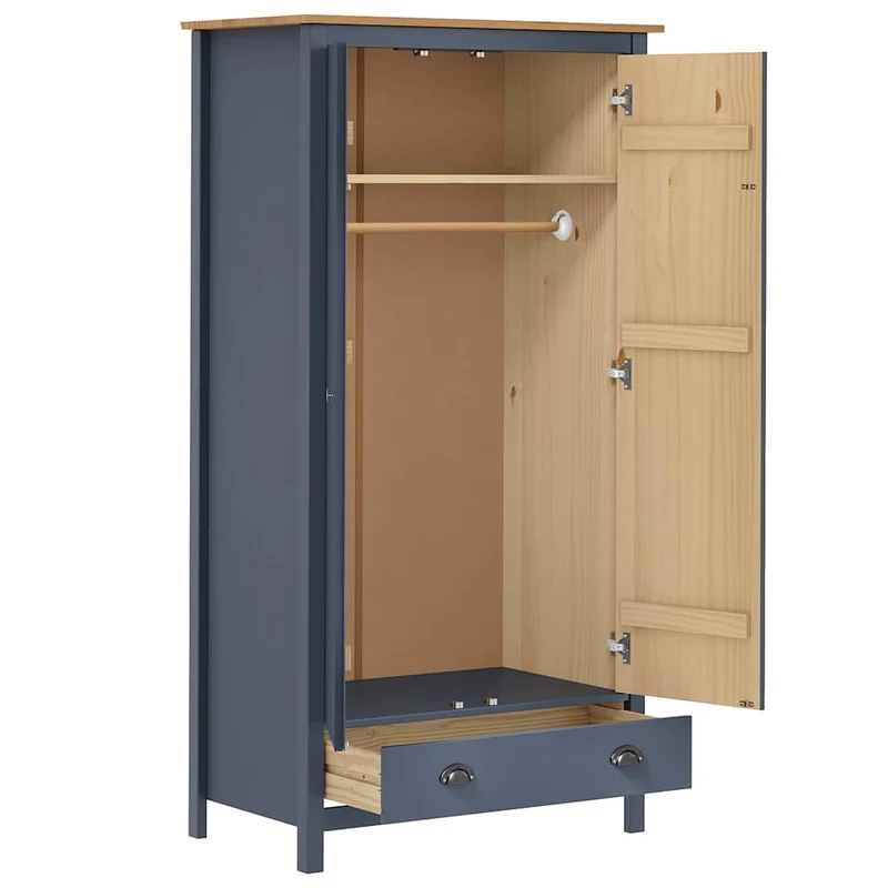 Moderner Kleiderschrank aus Kiefernholz, 2-türig