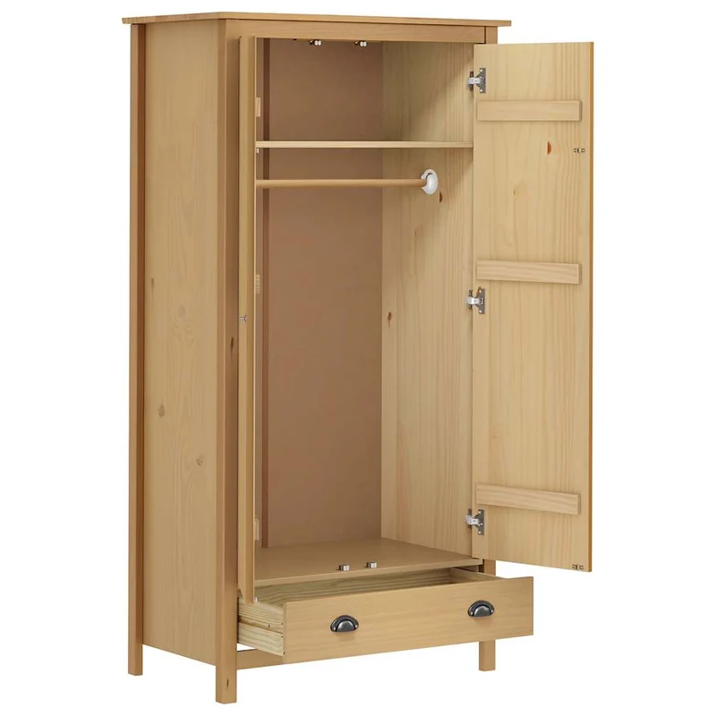 Moderner Kleiderschrank aus Kiefernholz, 2-türig
