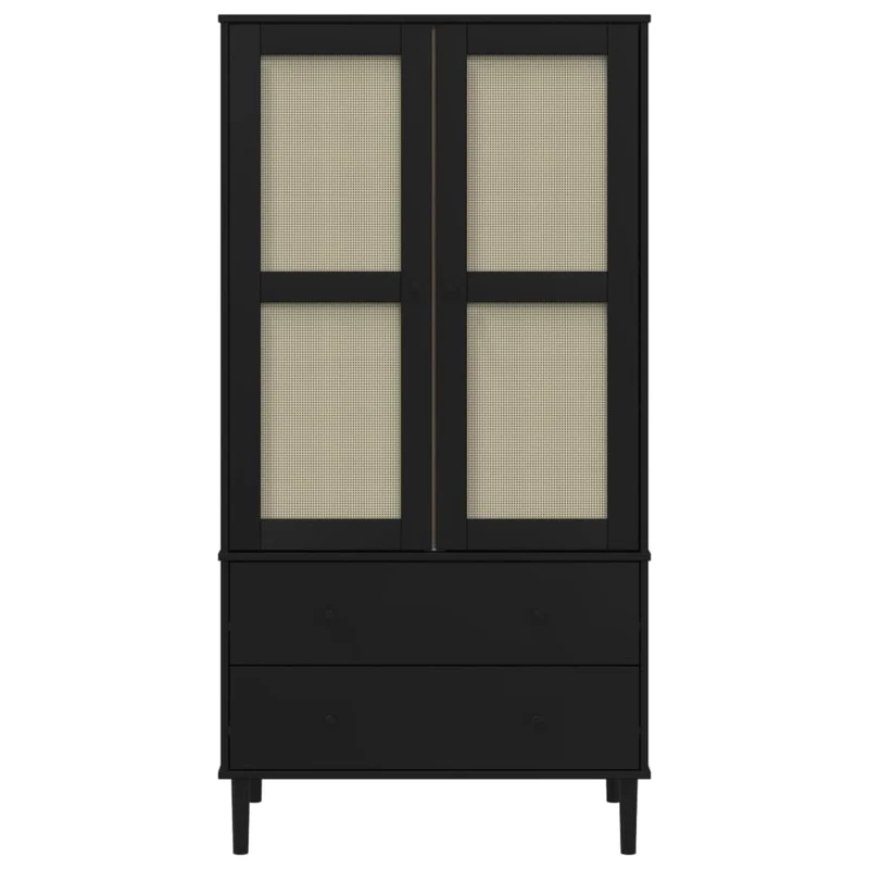 Kleiderschrank SENJA im Boho-Style mit Rattan-Optik