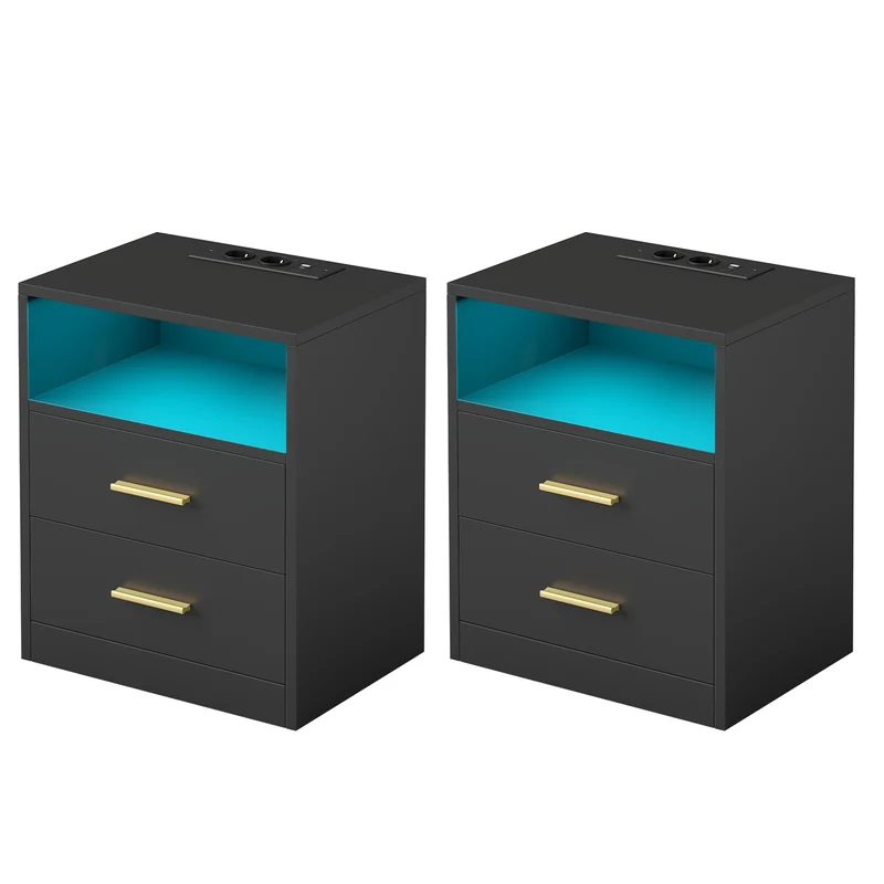Custos Kollektion -Nachttisch mit Ladestation und LED