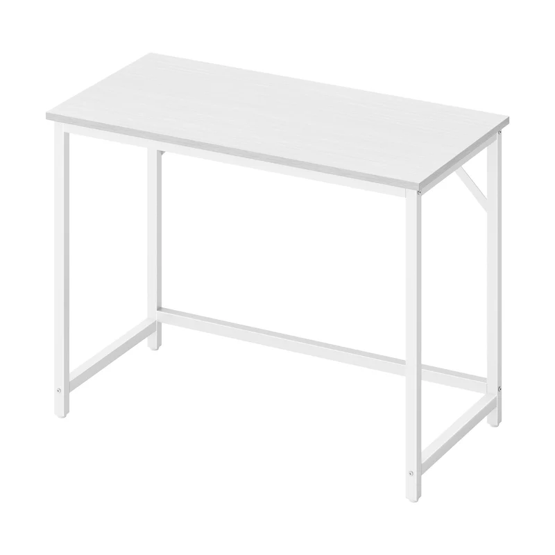 schmaler Bürotisch mit Metallgestell