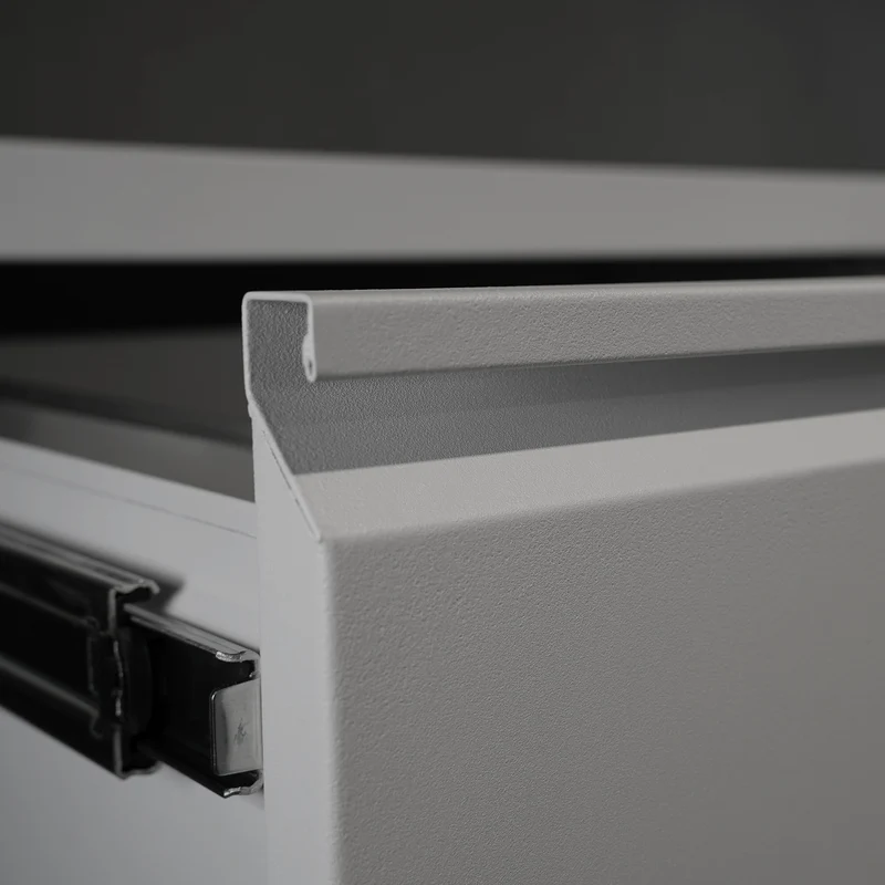 Stahl-Hängeregisterschrank (4 Schübe) – Einbahnig in Weißaluminium