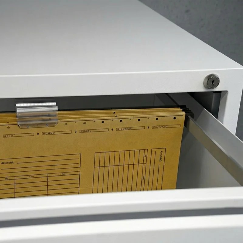 Stahl-Hängeregisterschrank (4 Schübe) – Einbahnig in Signalweiß