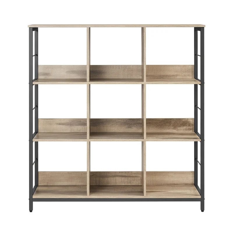 Regal mit 3 Ebenen für Wohnzimmer vintagebraun-schwarz