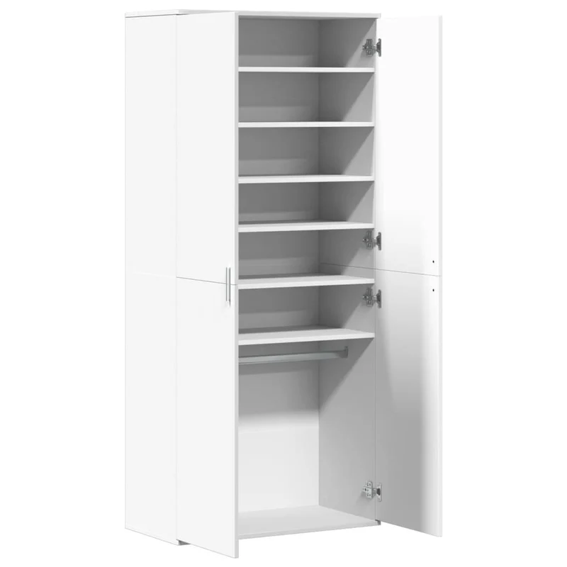 Hoher Schuhschrank aus Holzwerkstoff mit viel Stauraum